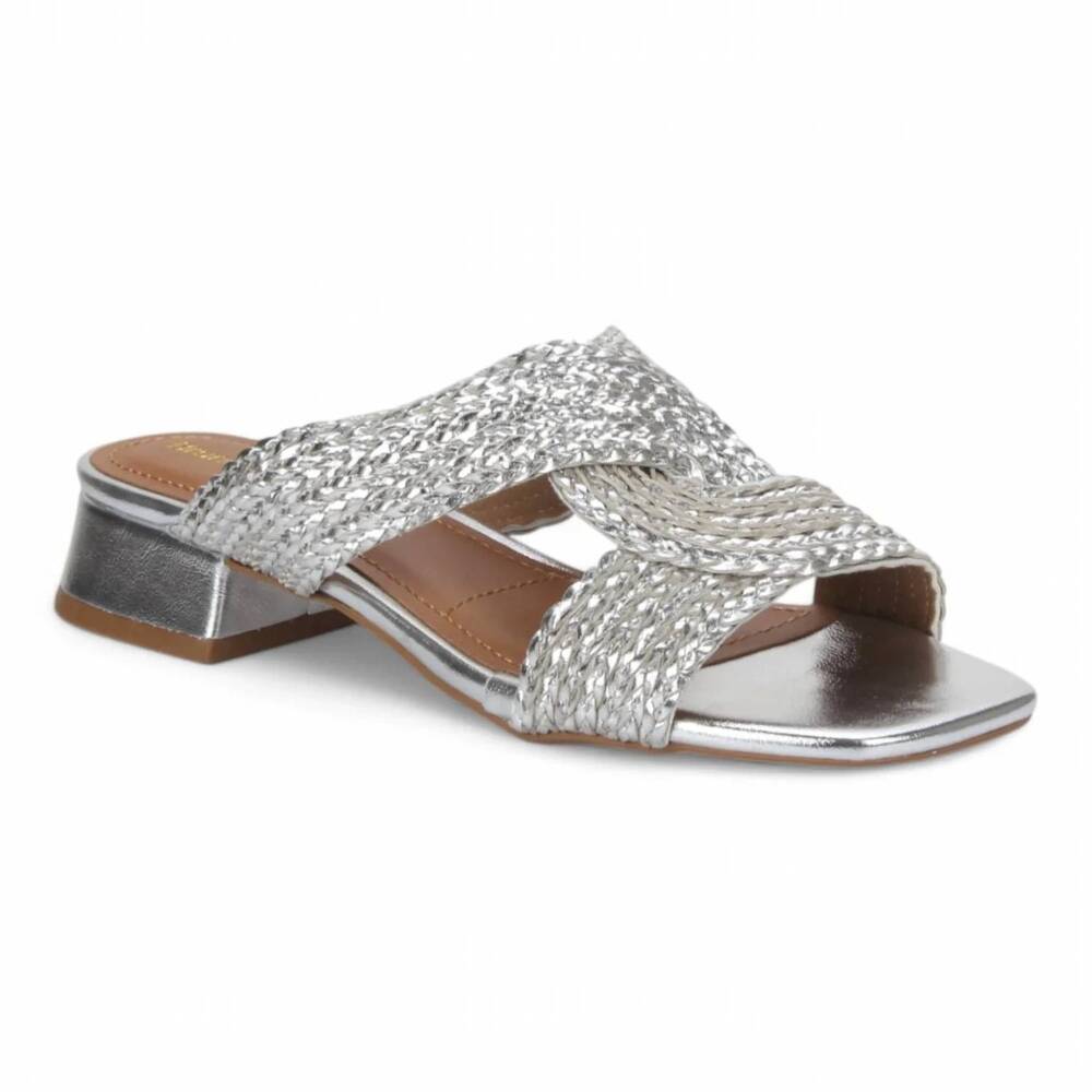 NEW BRUNO MENEGATTI women's verina slide sandal in silver